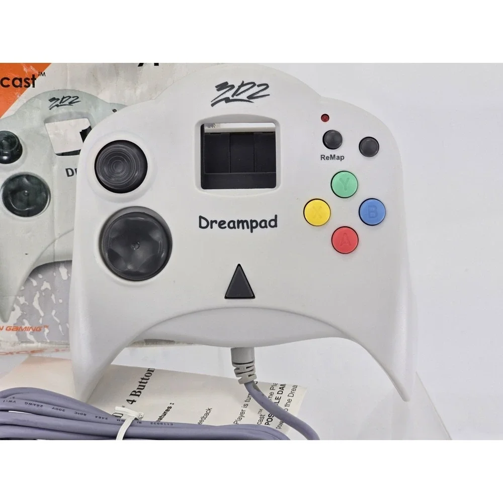 SEGA DREAMCAST 3D2 Dream Force‎ Joypad - Controller W/Button Remap - White - NEW
